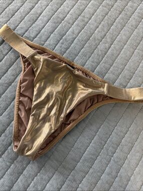VIX - Gold Metallic Bikini Bottom - Women's Swim